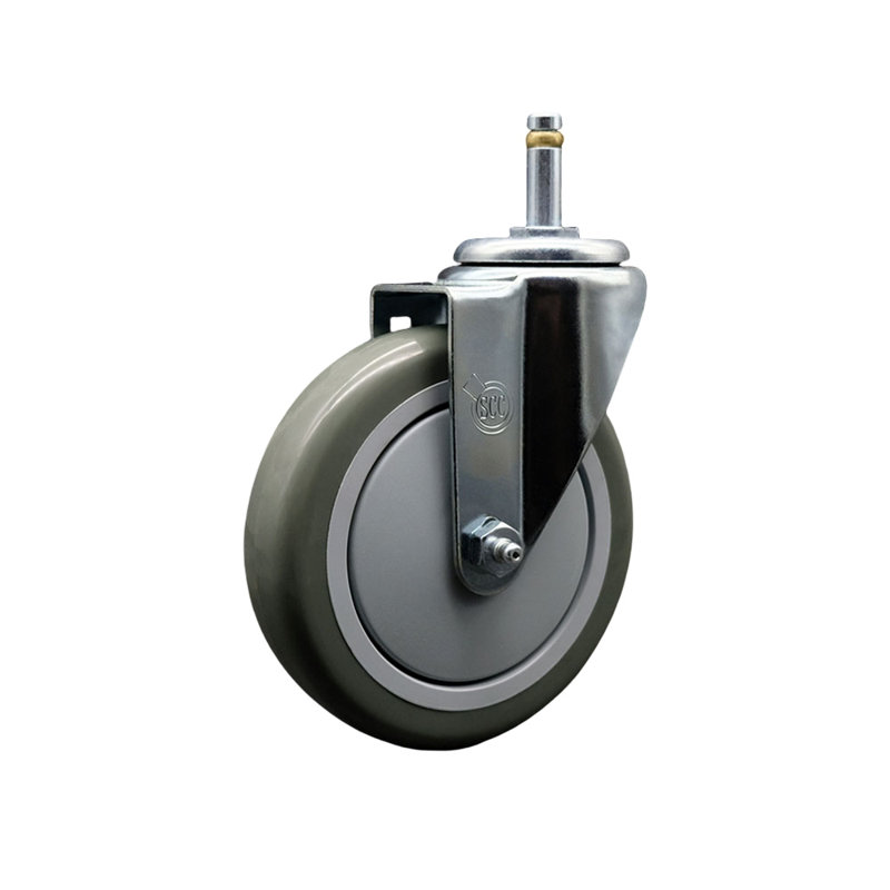 Roulettes à tige Grip Ring, gris