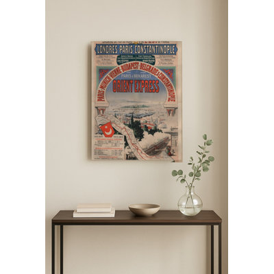 Orient Express 1888 Londres Paris Constantinople Vintage Travel Poster Wall Art — Portrait Metal Wall Art