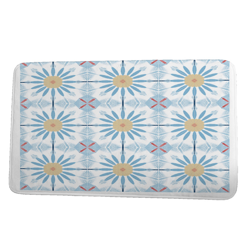 Tapis pour salle de bain lovern, Bleu, l 34 po x L 21 po