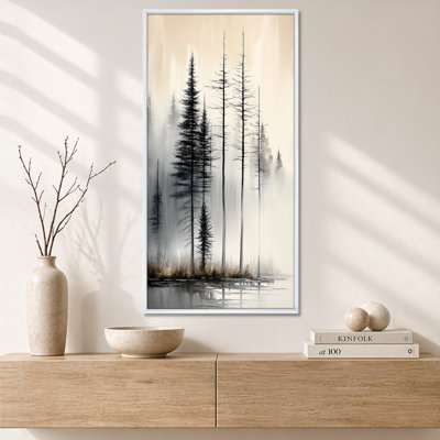 Beige Grey Bodie I – Pine Canvas Print, Nature Wall Art