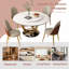 Table de salle à manger ronde 53 po 53 po avec plateau tournant à 360 ° lisse et résistant aux taches et à la chaleur, design minimaliste moderne pour la salle à manger, espace compact (4 chaises)-117812897