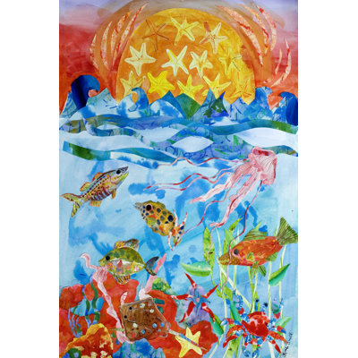 Fish 1 Piece Wrapped Canvas Painting