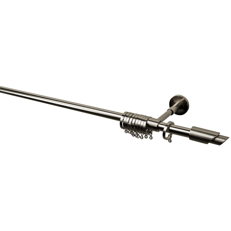 Single Curtain Rod, 1.10" H x 63.00" W x 2.00" D
