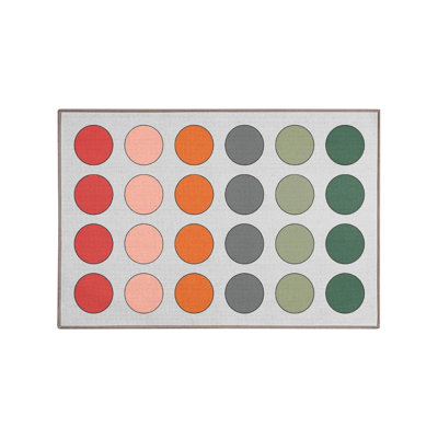 Multicolor Dot Pattern Rug 5 X 7 Ft, Kids Room & Playroom