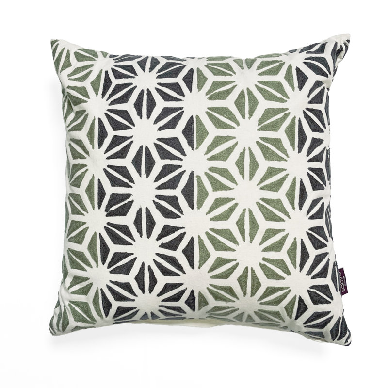 Coussin décoratif en coton et en laine Trellis Star Emb