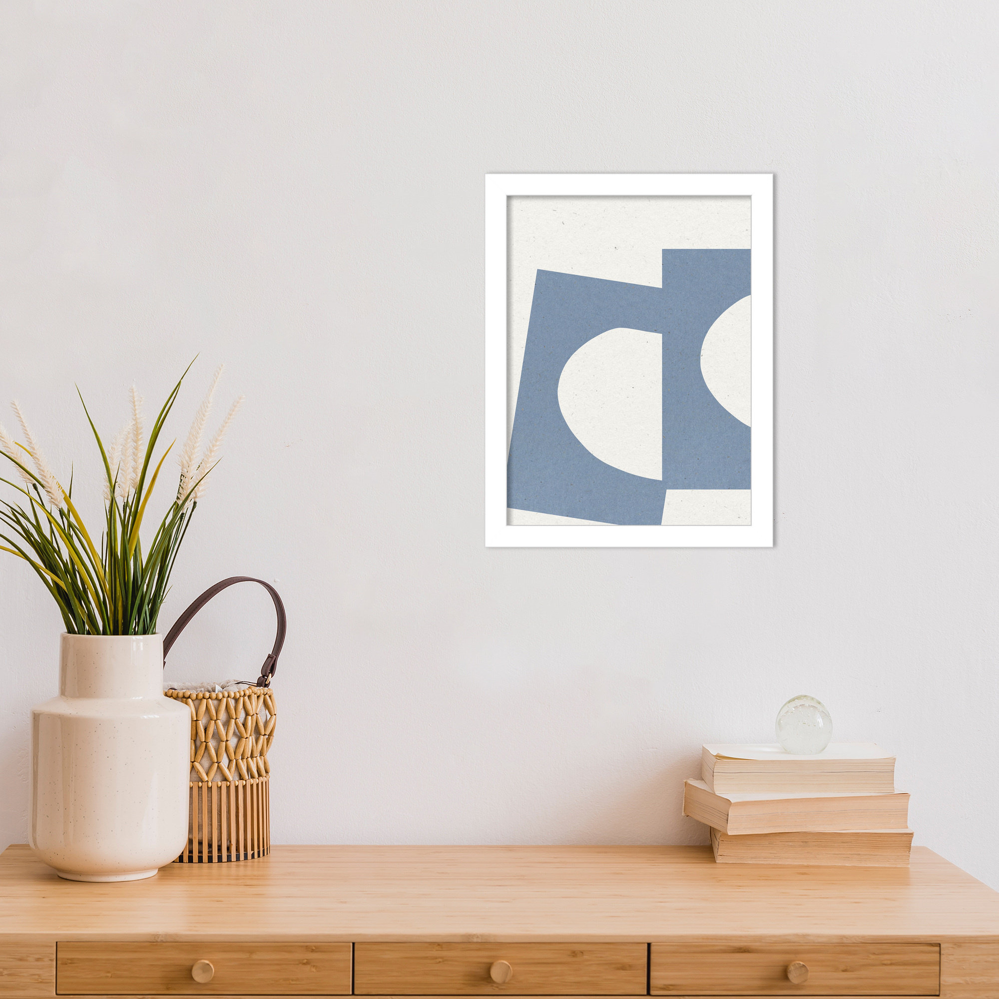 Collage Paper by The MIUUS STUDIO Wood Framed Wall Art Print, White, 13" H x 10" W