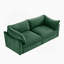 Canapé 2 places avec tiroirs de rangement coulissants, accoudoirs en forme de croissant et dossier enveloppant, idéal pour les petits salons, vert chenille-1106706521