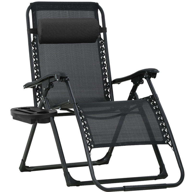 Wayman Folding Recliner Chair, Black