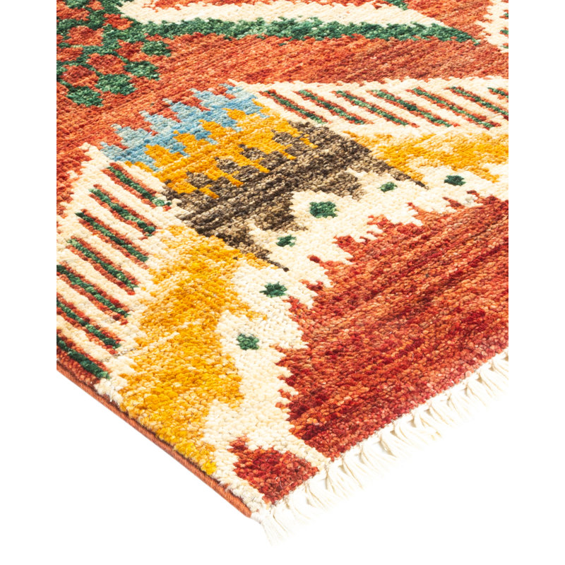 Contemporary One-of-a-Kind 6' 0" x 9' 1" Hand Knotted Area Rug