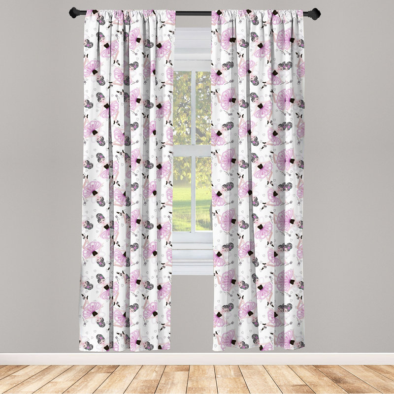 Paire de rideaux semi-transparents avec passe-tringle Ballet, 28 po x 63 po