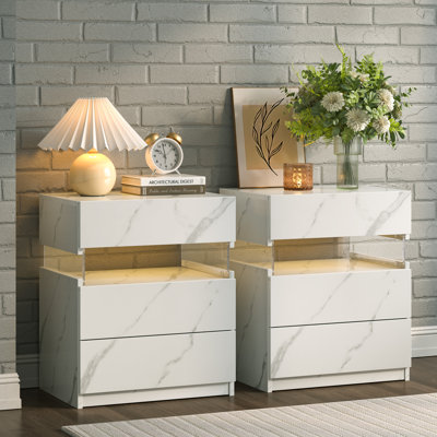 Nightstands set of 2 LED Night Stand