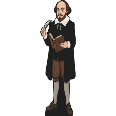 SP13547 William Shakespeare Illustration Cardboard Cutout Standee Standup