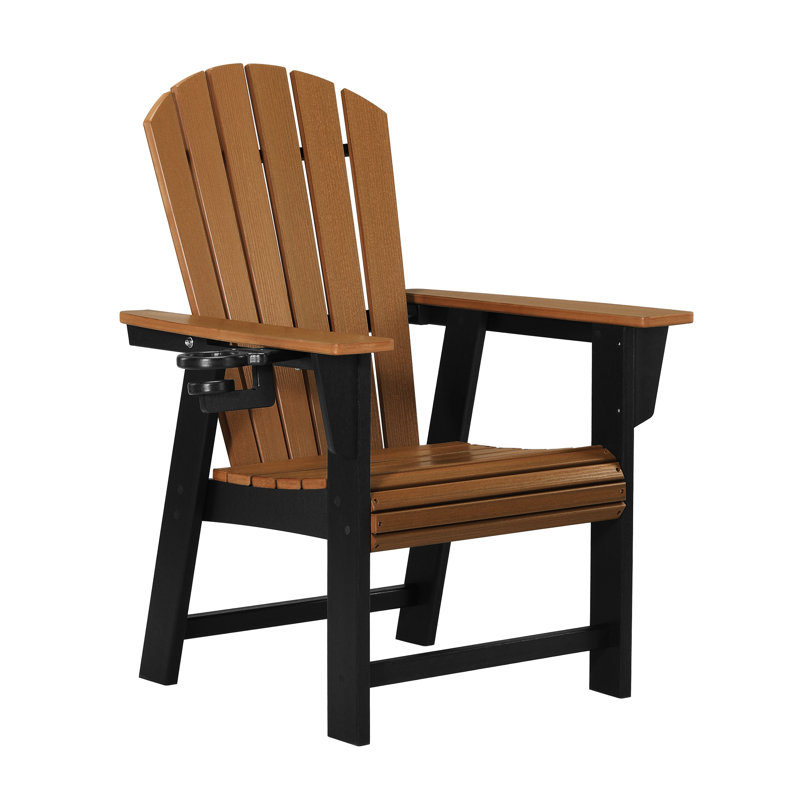 Chaise Adirondack Featherstone, noire, Noir / ton de bois