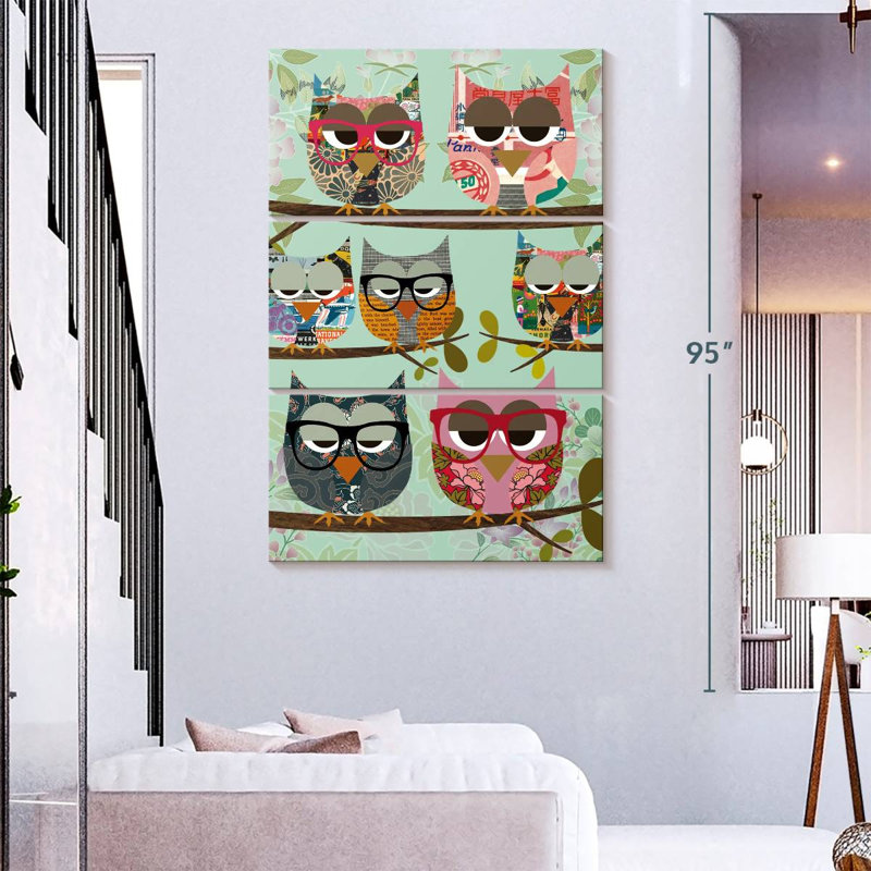 Brampt Owl Friends, 74" H x 48" W