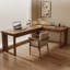Bureau en bois de noyer massif en L avec 3 tiroirs-109624434-109624436