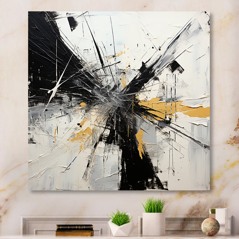 - Impression d'art mural abstrait en métal, H 16 po x l 16 po x P 1 po