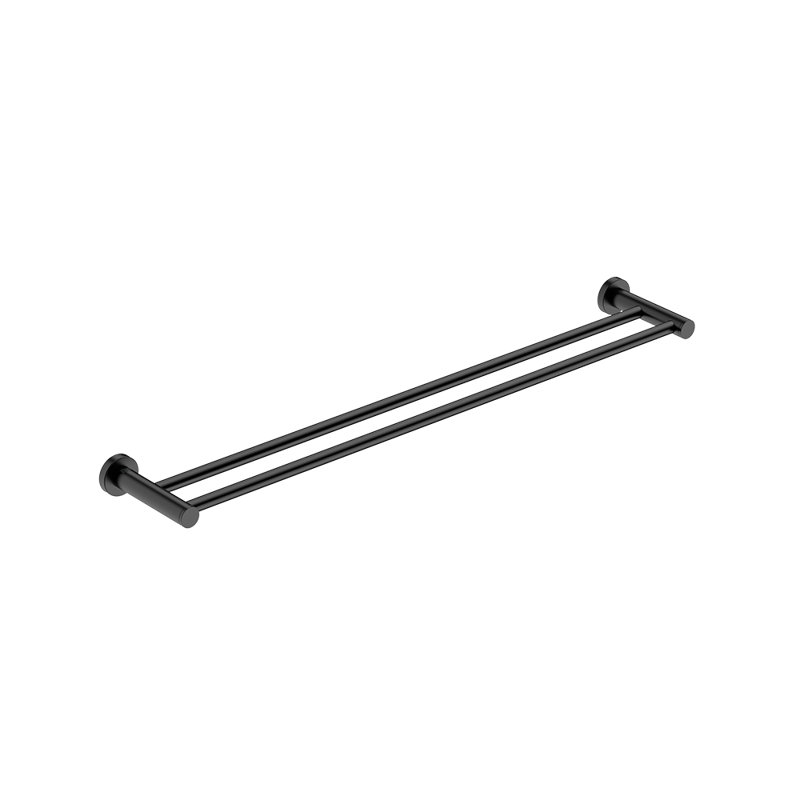 Double Wall Mounted Towel Bar, Matte Black, 1.875" H x 32.375" W