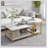 Coffee Tables Set of 2, 2-Rier Rectangle and Round Coffee Table with Storage Shelves