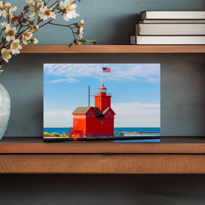 Holland Lighthouse On Lake Michigan, Holland, Michigan, Usa Contemporary Architecture Wall Art