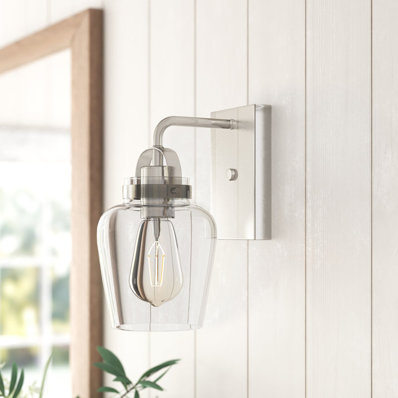 Tribble Armed Sconce, Brushed Polished Nickel