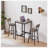 Bar Table Set with 2 Bar stools PU Soft seat with backrest-449061469-449061458