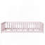 Lit simple au sol avec clôture sans porte, lit en bois d'hévéa avec barrières de sécurité, rose-84381969