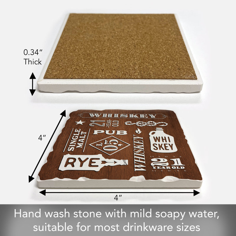 Whiskey Collage Single Tumbled Tile Coaster Create Your Own Set