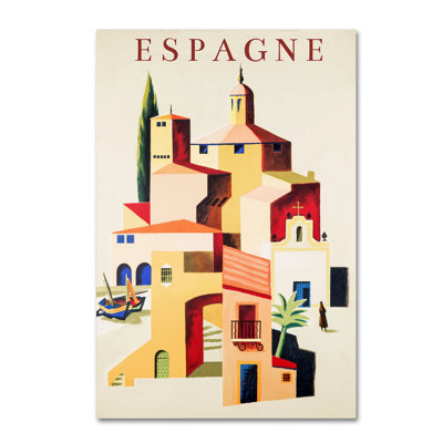 «Travel Espagne» par Vintage Apple Collection, reproduction d'art graphique sur toile