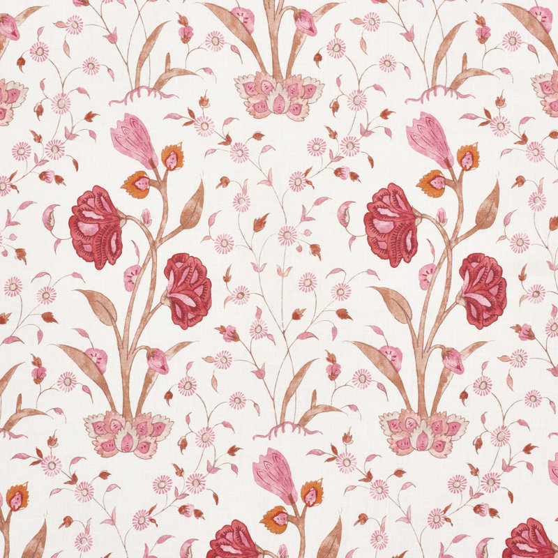 Khilana Floral Fabric, Rose