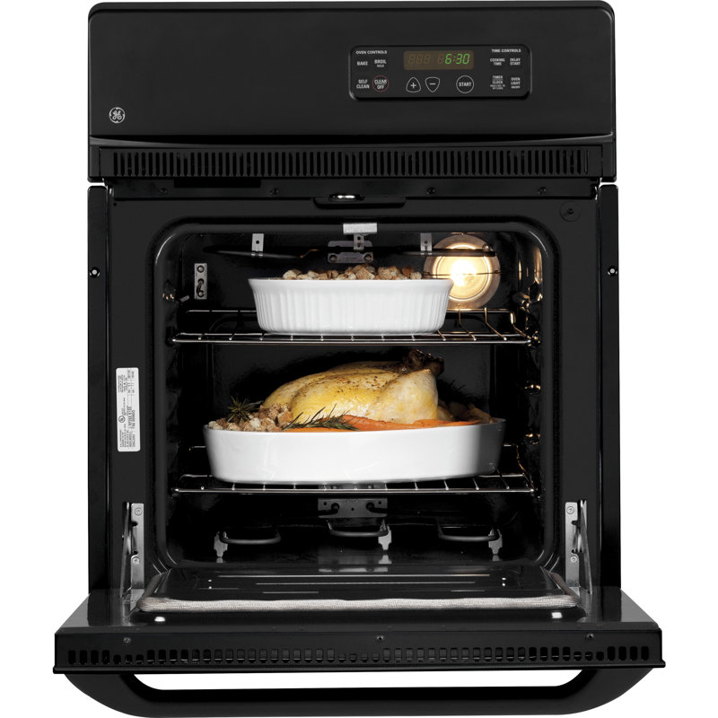 24" Self Cleaning  Electric Single Wall Oven, Black