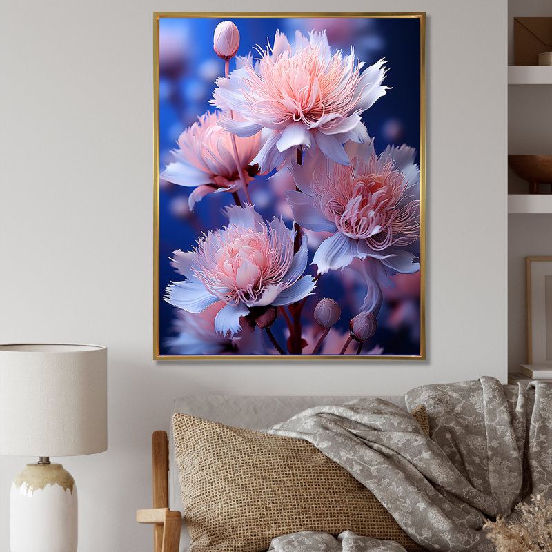«Dreamy Mauve», impression sur toile, Cadre flottant doré, H 40 po x l 30 po x P 1,5 po