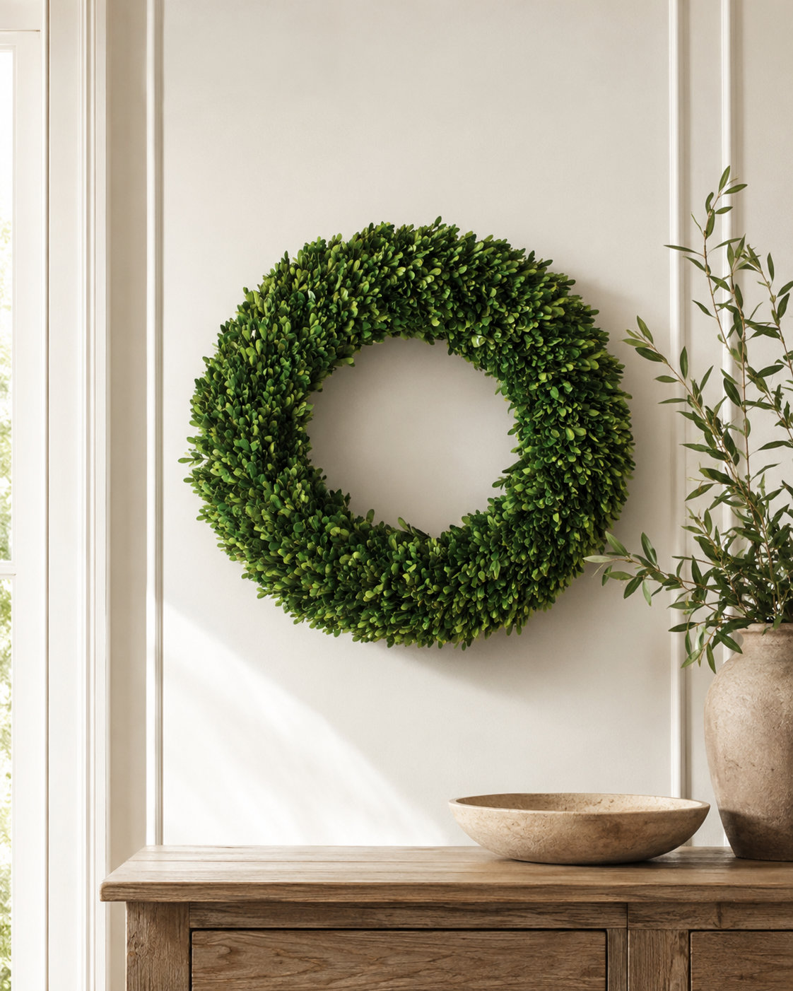 Birch Lane™ Alby 31" Boxwood Wreath, 24" H x 24.4" W x 4.7" D