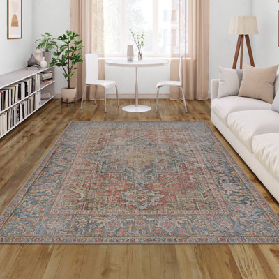 Tapis intérieur rouille floral Lamentin Heriz