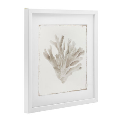 Sandy Coral Drift, reproduction encadrée sous verre, conception de Lily K.