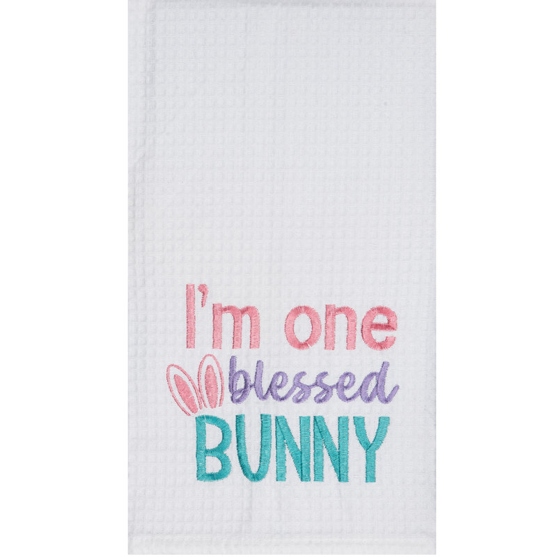One Blessed Bunny Towel, Blue/White/Red One Blessed Bunny