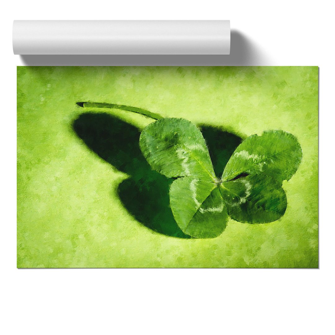 Irish Four Leaf Clover Painting - Frameless Print