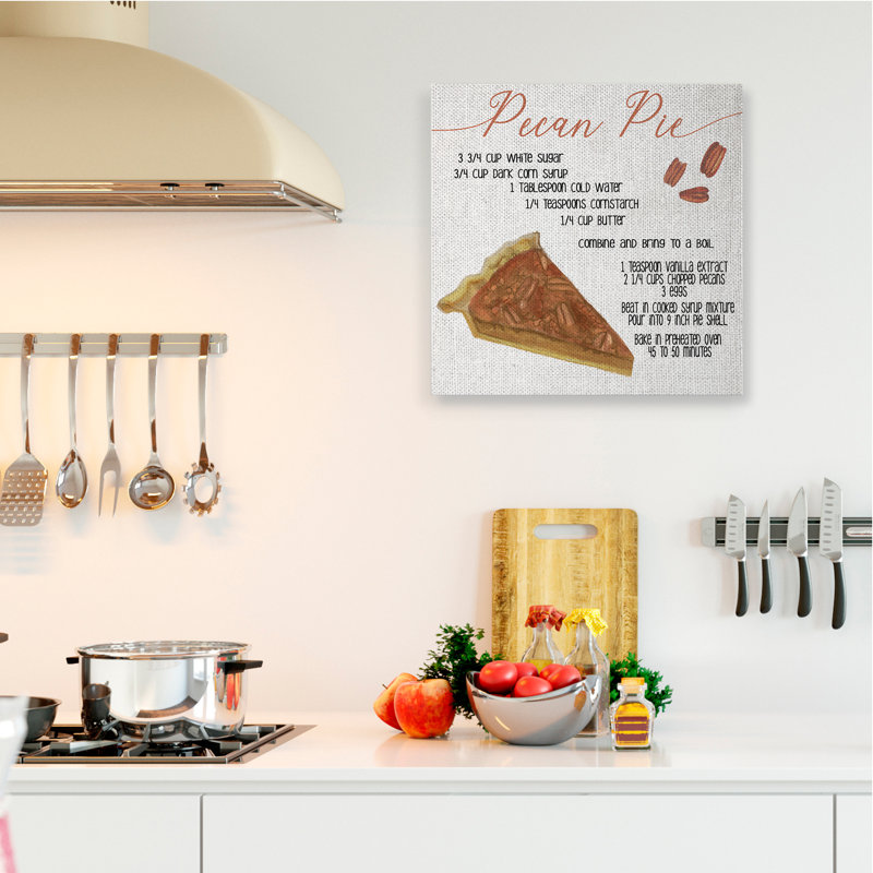 Charmante tarte aux pacanes par Daphne Polselli - Art textuel sur toile, H 36 po x l 36 po x P 1,5 po, Toile tendue
