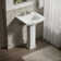 Archer® Vitreous China Rectangular Pedestal Bathroom Sink with Overflow