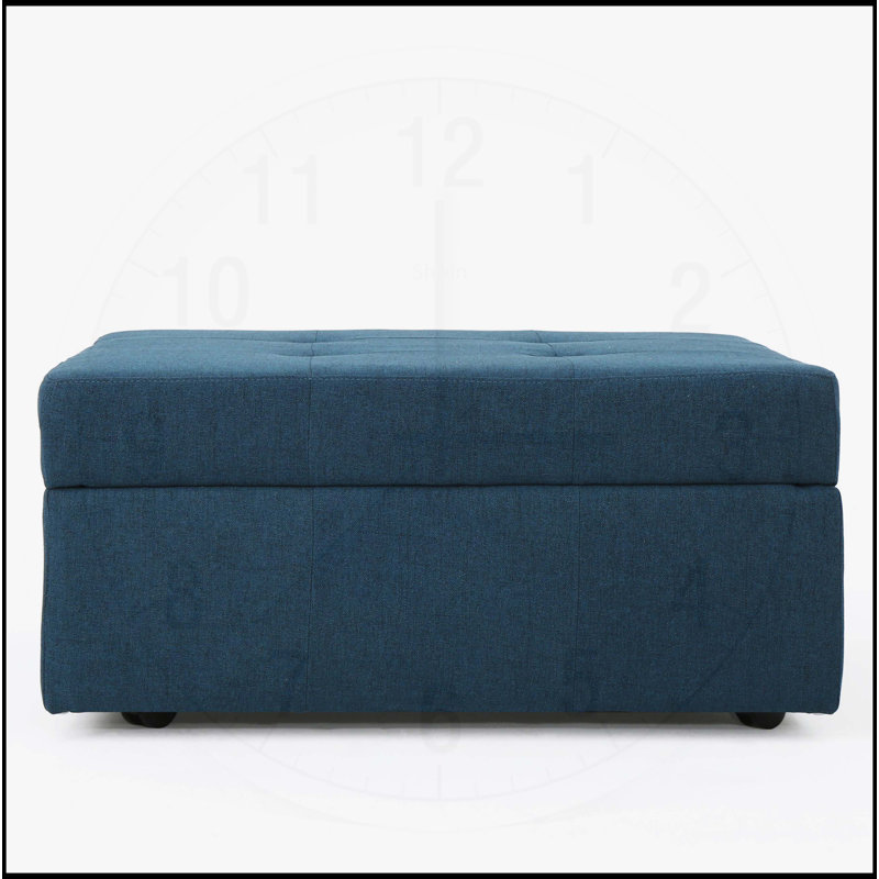 Larkin Contemporary Tufted Storage Ottoman with Rolling Casters and Ample Space, Perfect for Modern Living Rooms