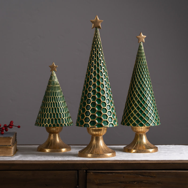 Ensemble d'arbres en résine 3 pièces