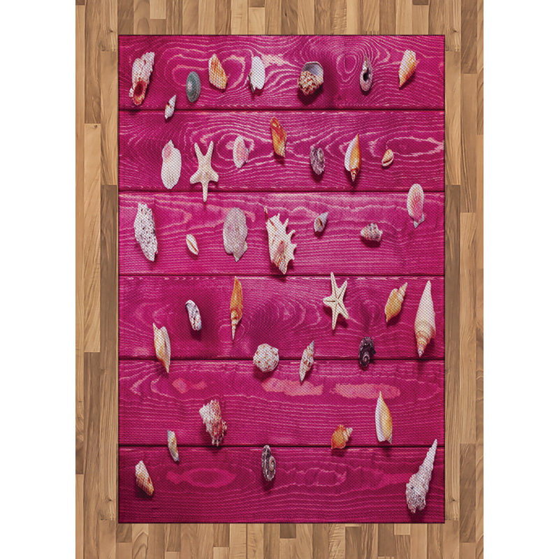 Tapis décoratif nautique à haute densité en fibre de polyester à longs fils, Rectangle— 4 pi x 5 pi 8 po