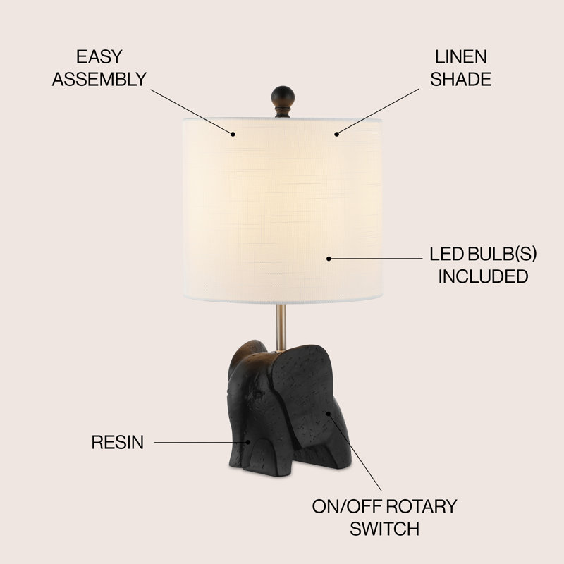 Alayn Resin Novelty Lamp, Black