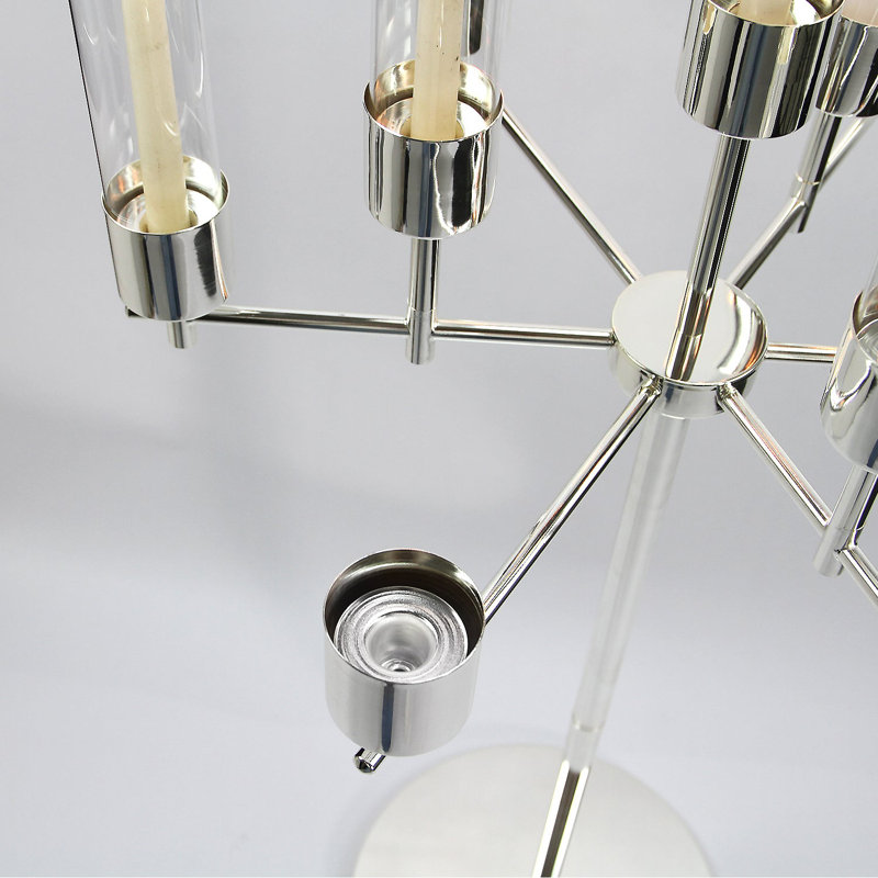 10-Arms Grand Floor Candelabra, Silver