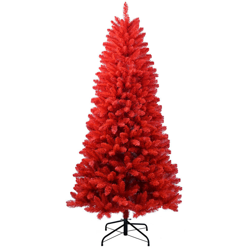Arbre de Noël 7 pi - Arbre en PVC pur avec 1066 pointes, branches articulées pour une installation facile, support en métal stable, décoration audacieuse des Fêtes