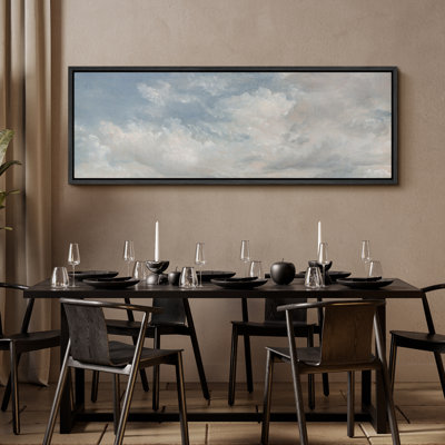 «Serene Blue Sky Clouds Relaxing Calm», impression sur toile encadrée surdimensionnée