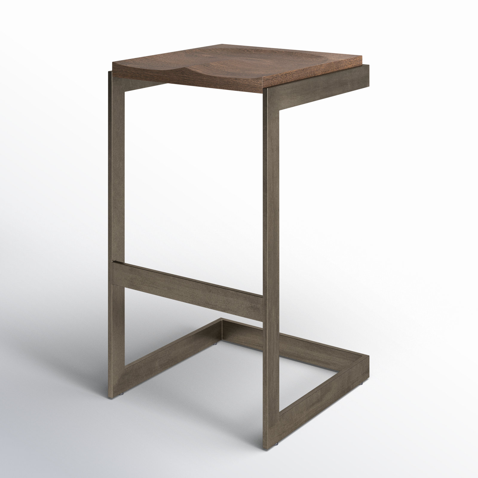 Christina Solid Wood Bar & Counter Stool, Bar Stool (30” Seat Height), Medium Brown/Antique Nickel