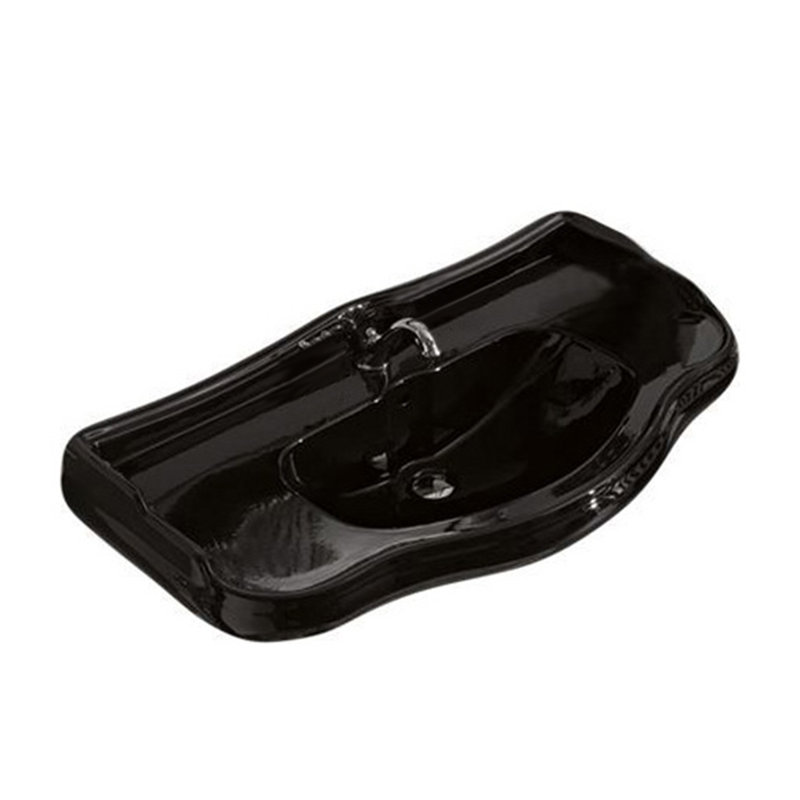 Retro 39.4'' L Bathroom Sink, Single Hole Faucet, Glossy White, White