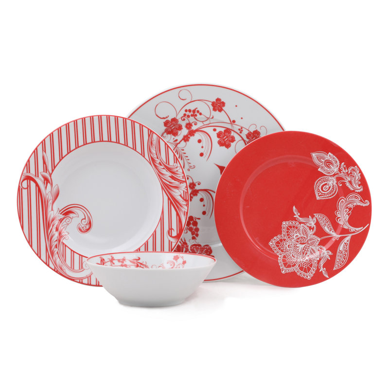 Porcelain China Dinnerware Set 24 Piece - Service for 6