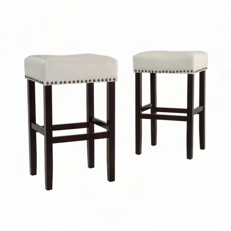 Tabouret de bar 30 po en cuir reconstitué sans dossier, Ivoire ivoire, Tabouret de comptoir (siège d'une hauteur de 30 p