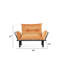 Canapé-lit futon deux places couleur moutarde riche, structure en métal, profondeur 125 cm, largeur 61 cm, hauteur 89 cm. Modèle moutarde avec support, profondeur 124 cm, largeur 61 cm, hauteur 89 cm, poids 13,6 kg